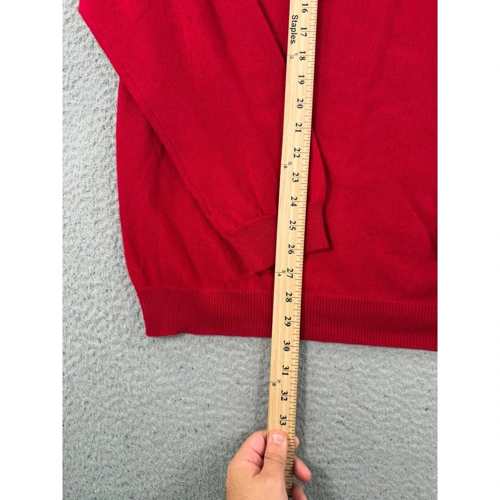 Turnbury Cashmere Sweater Men's XL Red Knit Long Sleeve‎ Neck Pullover Casual